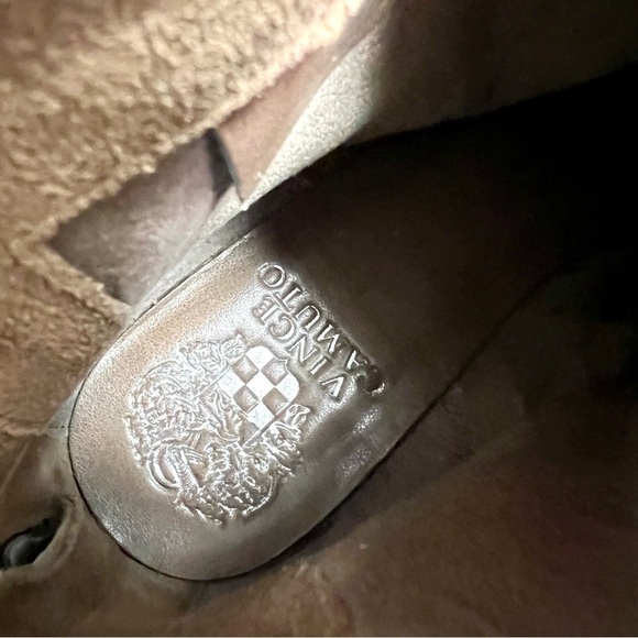 Vince Camuto Cinza Ankle Boots Womens 7M Brown Suede Tan Booties Metal Studs - Picture 8 of 9